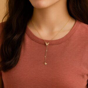 Gold-Tone Butterfly Necklace